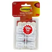 3M 17006-VP Command Mini Hooks Value Pack- 18 Hooks & 24 Strips