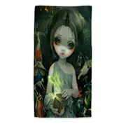 Gothic Scary Art Girl Opened the Pandora Box Microfiber Beach Towel