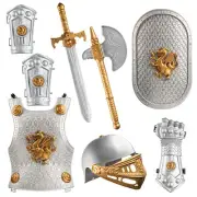 Dress-Up-America Knight Armor Set for Kids - Medieval Shield and Helmet Playset