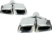 Racing 1 Pair Car 304 Stainless Steel Exhaust Tail Tip Muffler Tips Tail Throat Compatible For Benz 2011-2013 ML W166 GL X166