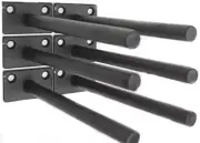Solid Steel Floating Shelf Bracket Blind Shelf 6 Pack 8" Black