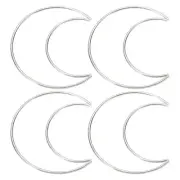 4 Inch Moon Dream Catcher Rings, 4 Pcs Wreath Floral Ring Hoop, Light Silver