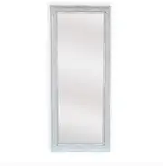 French Ornate Provinsional Style White Framed Mirror Medium Rectangular