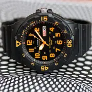 Casio MRW-200H-4BV Men's Analog Watch 100m WR Orange Day Date Neo Display New