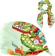 [YTYVAGT] Scrub Caps Women,Scrub Hats Suitable for Women,Festival Cartoon Dragon Boat