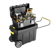 Costway 2-in-1 Rolling Tool Box Set Mobile Tool Chest Trolley Portable Tool Storage Organizer Black