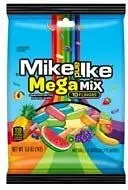 Mike and Ike Mega Mix Candy, 10 Fruity Flavors, 5 Ounce Peg Bag (Pack of 12)