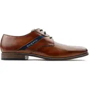 Bugatti Mens Logo Derby Lace-Up Shoes Tan