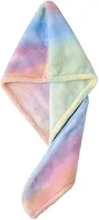 Microfiber Hair Towel Wrap - for Women, Men & Kids - Travel & Bathroom Essential, Hair Drying Towel with Button, Towel Turban, Head Towel to Dry Hair Quickly (Rainbow, One Size)