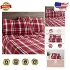 Traditional Plaid Pattern King Flannel Sheets - GOTS Certified Organic Cotton