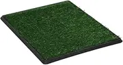 vidaXL Pet Potty with Tray and Artificial Turf - Dog Toilet Training Mat - Non-Toxic Material - Green & Black - 64x51x3 cm