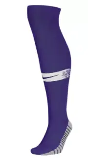 NIKE MatchFit Purple White Knee High Soccer Socks Mens Youth S fits shoe 3y-5y