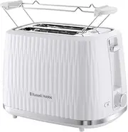 Russell Hobbs Eden 27370-56 Toaster [for 2 Slices] (6 Browning Levels, Lifting Function, Defrost, Warm-up & Stop Function, Crumb Drawer, Bun Attachment, White)