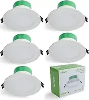 5 Pack Atom Downlight 9039/WH/F/TRI LED Flush Downlight 8W TRI-CCT - DIMMABLE - White