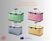 Alfresco Deluxe 4 Person Picnic Yellow Basket Outdoor Corporate Blanket Park - L