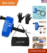 35-Ft Heavy Duty Plumbing Snake with Gloves & Storage Bag - Easy Drain Cleaning