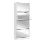 Artiss Shoe Rack Cabinet Mirror Shoes Storage Organiser 60 Pairs Cupboard SHELF