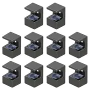 10 Pcs Glass Shelf Brackets, Zinc Alloy Glass Clamp for 9mm, Black