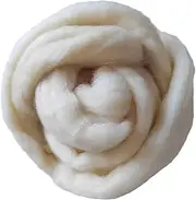 iMongol Merino Wool Roving Top for Spinning | Soft Chunky Jumbo Yarn for Arm Knitting Blanket |100% Natural Undyed (Off-White) Wool Yarn, Felting Core, Carded Stuffing (1 Ounce)