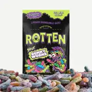 Sour Gummy Worms - Low Sugar, Low Calorie, 7g Gut-Friendly Prebiotic Fiber an...