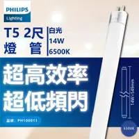 在飛比找PChome24h購物優惠-(40入)PHILIPS飛利浦 TL5 14W 865 白光