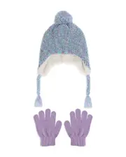 Capelli Girls' Space Dye Earflap Hat & Mitten Set - Little Kid, Big Kid