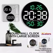 10inchLED Large Digital Wall Clock with Remote Control Temperature Humidity Date
