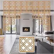 Hanging Room Divider, Semi-Privacy Wood Plastic Indoor Hollow Partitions Panel Screen,5mm Thick Entrance Hall Office Study Decoration Screen,3 Colors