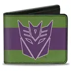 Hasbro Wallet, Bifold, Transformers Decepticon Shield and Stripe Green Purple...
