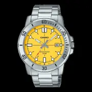 Casio Standard Analogue Yellow Dial Stainless Steel Watch