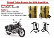 Fireball "Yellow Pannier Bag With Mount Fit for Royal Enfield New Classic 350" (for: Royal Enfield)