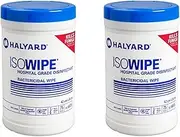 HALYARD ISOWIPE - Hospital Grade Cleaning Wipes 2 Canisters (75 Sheets/Canister)