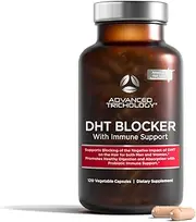 Advanced Trichology DHT Blocker with Immune Support - Hair Loss Supplements, High Potency Saw Palmetto, Green Tea & Probiotics, Gluten-Free, Vegetarian - 120-count Bottle - 90 Day Moneyback Guarantee