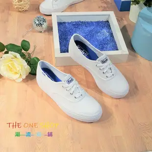 TheOneShop Keds 經典款 小白鞋 白色 全白 厚底 3公分 增高 基本 帆布 藍標 帆布鞋 WF49946