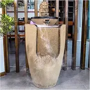 Indoor Freestanding Fountain with Water Mist and LED Lights Ideal Gift Circulating Water Landscape Ornaments Water Fountain