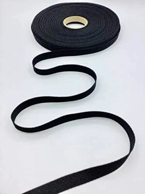 Trimplace Black 3/8" 100% Polyester Twill Tape - 18 Yards
