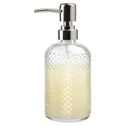 Circleware - Vintage Retro Hobnail Round Base Clear Glass Soap Pump 380ml