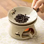 草木灰純可愛熊貓烤茶爐烤茶熏香茶葉精油兩用香薰爐茶葉提香爐