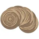 Round Placemats Set of 6 Washable 15 inch Variegated Braided Round Place Mats