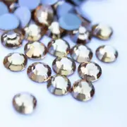 Glower® Light Colorado Topaz Premium Hotfix Rhinestone Flat Back