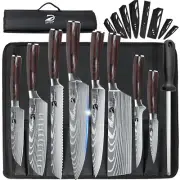 8X Sharp Japanese Kitchen Knives Set Chef Knife Meat Cleaver Chopper+Storage Bag
