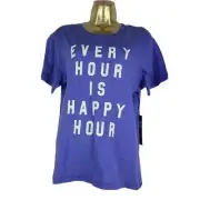 Nwt Wildfox Happy Hour Graphic Blue T-Shirt Medium