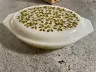 Vintage Pyrex Royal Wheat Divided 1960 Casserole Dish w/"Verde" lid
