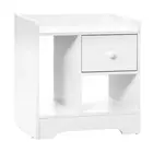 NNEED Bedside Table with Drawer & Storage Space White