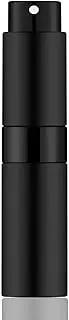 8 ML Portable Mini Perfume Atomizer, Refillable Empty Small Spray Bottle for Travel, Twist Tpye Pocket Cologne Sprayer (Black)