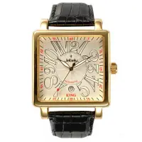在飛比找Yahoo奇摩購物中心優惠-Jebely 萊茵河之戀系列 金色年華造型錶-白x金框/38