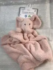 Modern Baby Plush Snuggle Blankie Pink ELEPHANT Lovey Security Blanket Nunu NEW