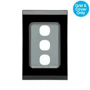 Clipsal Saturn 30 Series 3 Gang Grid & Plate Espresso Black