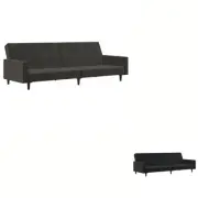 2-Seater Sofa Bed Loveseat Convertible Settee Couch Living Room Velvet vidaXL