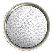 Round Serving Tray Mirrored Gold Rim - Decorative